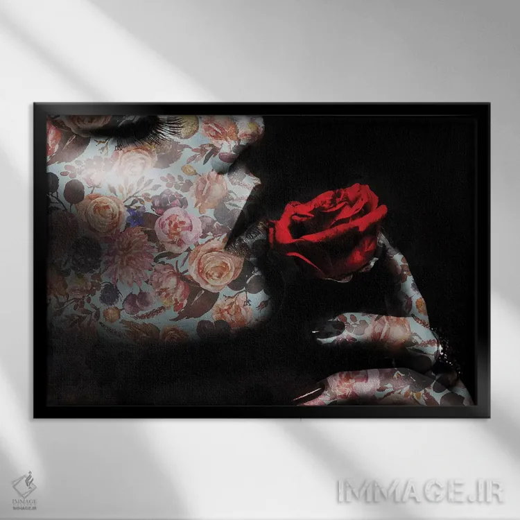 تابلو بوسه اثر تاتیانا آمرِین - نمای قابدار مشکی