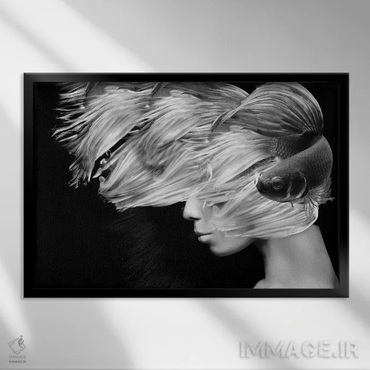 تابلو ماهیگیری I اثر تاتیانا آمرِین - نمای قابدار مشکی