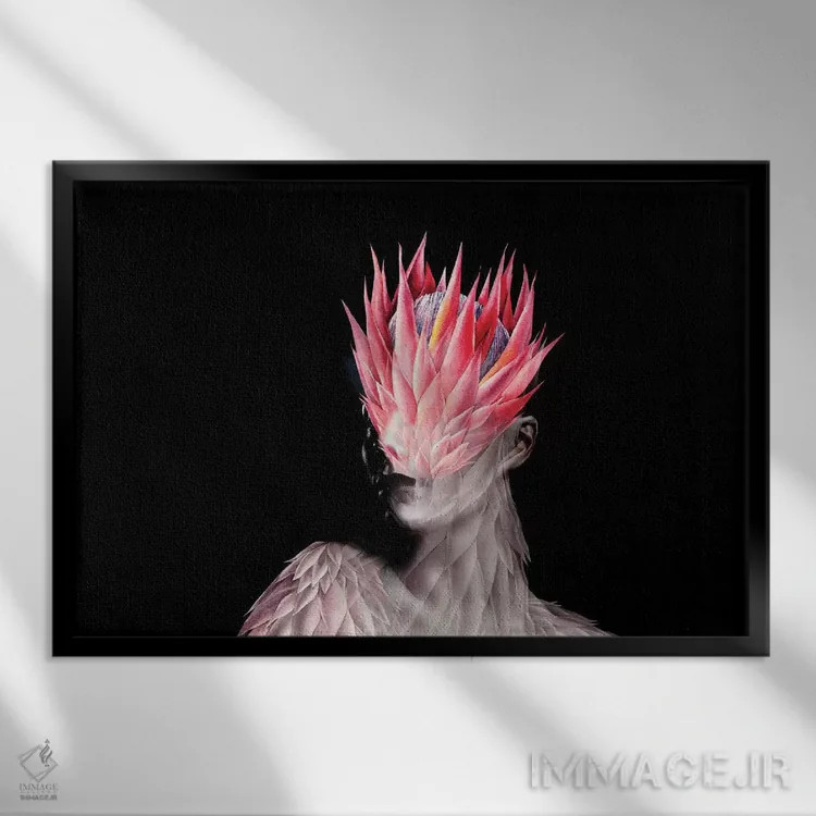 تابلو گل پروتئا گرمسیری اثر تاتیانا آمرِین - نمای قابدار مشکی