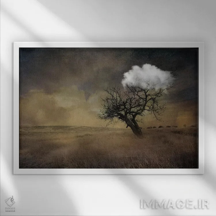 تابلو درخت اثر تاتیانا آمرِین - نمای قابدار سفید