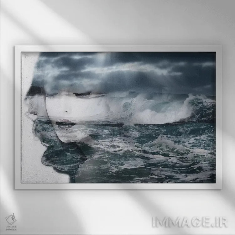 تابلو دریا اثر تاتیانا آمرِین - نمای قابدار سفید