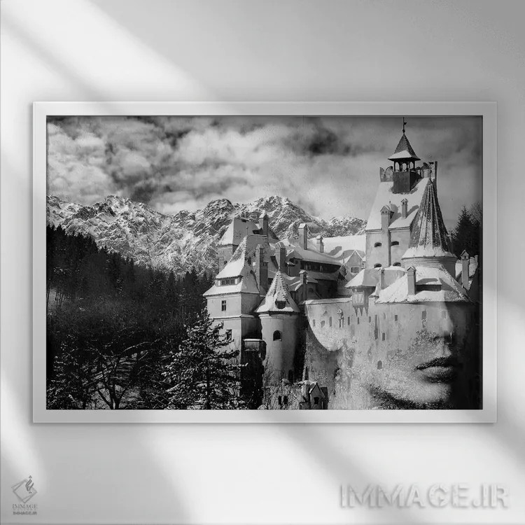 تابلو قلعه اثر تاتیانا آمرِین - نمای قابدار سفید
