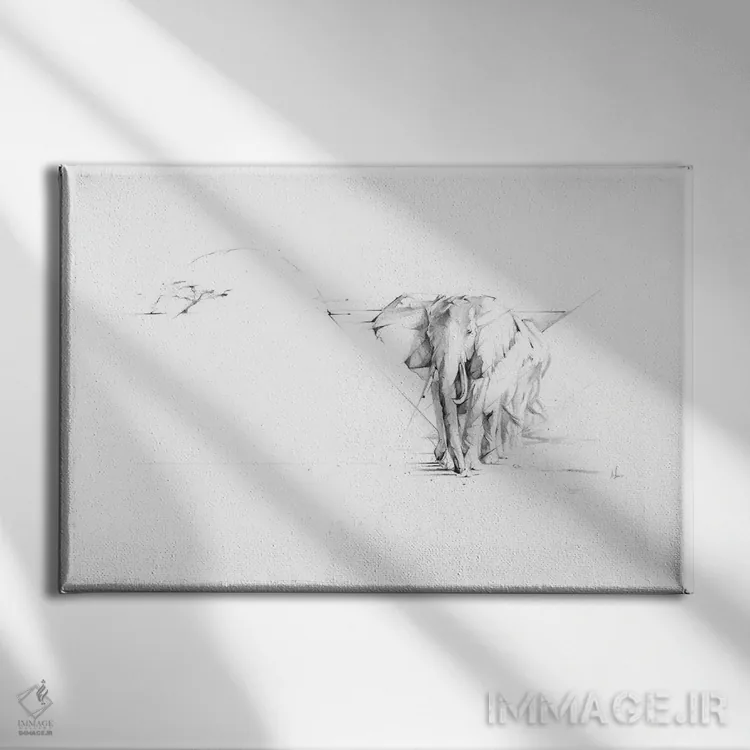 تابلو رژهٔ فیلها اثر الکسیس مارکو - نمای روبهرو روی دیوار
