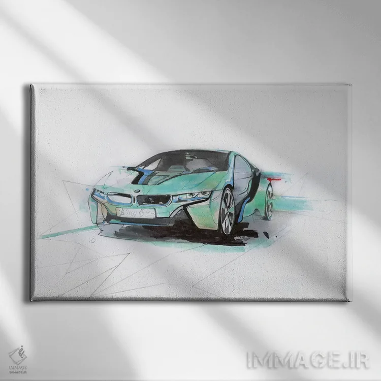 تابلو آی۸ سبز اثر الکسیس مارکو - نمای روبهرو روی دیوار