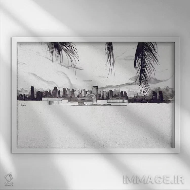 تابلو میامی اثر الکسیس مارکو - نمای قابدار سفید