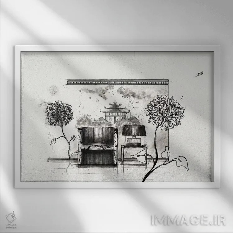 تابلو کجا هستم؟ اثر الکسیس مارکو - نمای قابدار سفید