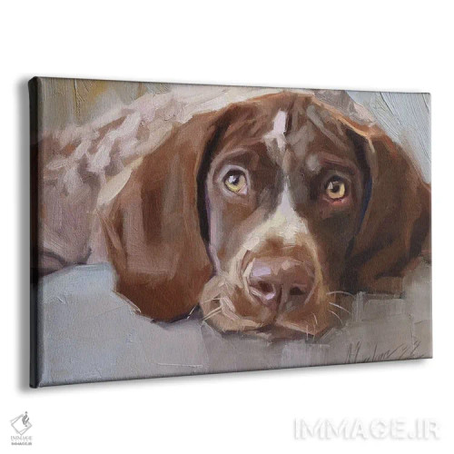 تابلو پرترهٔ پوینتر ژرمن شورت هیر (سگ شکاری آلمانی) اثر الکس مووچون - نمای پرسپکتیو محصول