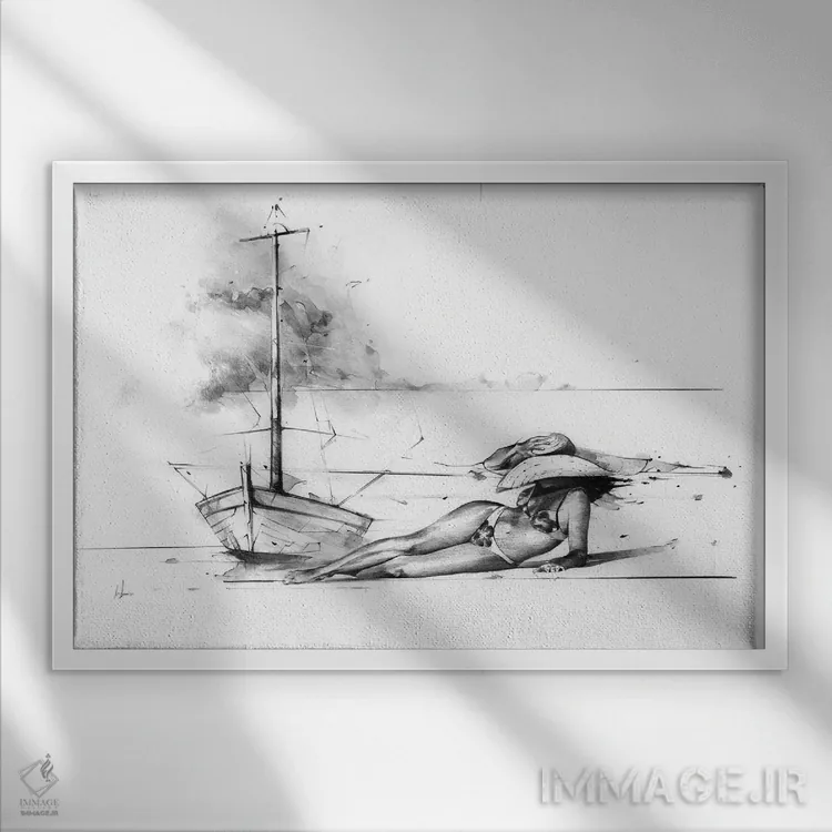 تابلو آفتابسوختگی اثر الکسیس مارکو - نمای قابدار سفید