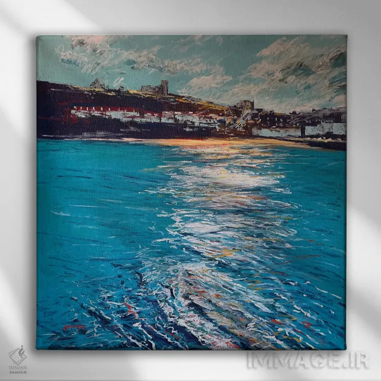 تابلو ویتبی در آبی (شهر ویتبی) اثر اندرو مودی - نمای روبهرو روی دیوار