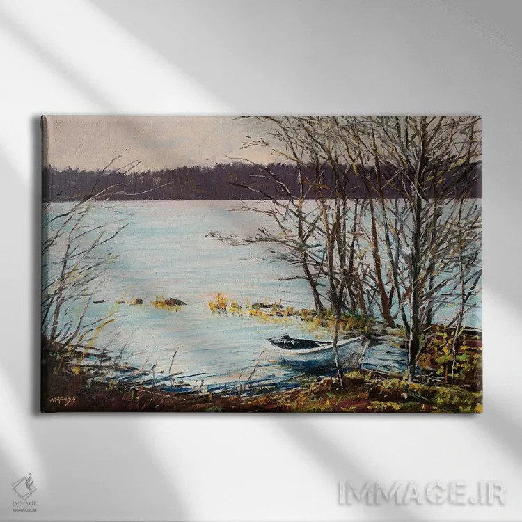 تابلو دریاچهٔ زمستانی (loch: دریاچه) اثر اندرو مودی - نمای روبهرو روی دیوار