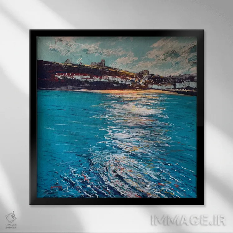 تابلو ویتبی در آبی (شهر ویتبی) اثر اندرو مودی - نمای قابدار مشکی