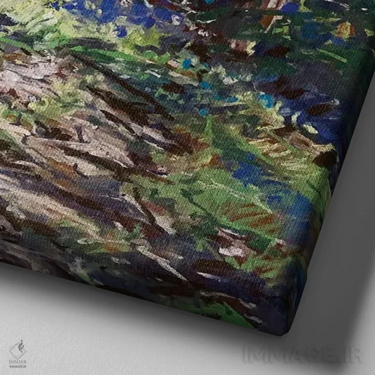 تابلو جنگل آبی اثر اندرو مودی - نمای نزدیک بافت بوم