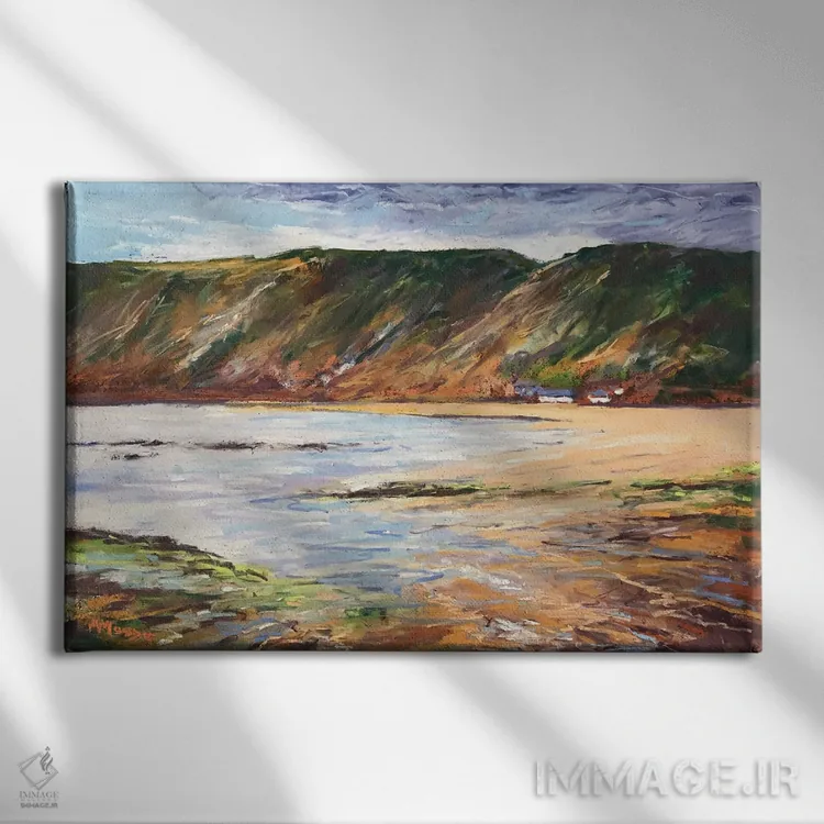 تابلو آسمان صافشونده بر فراز آب آرام اثر اندرو مودی - نمای روبهرو روی دیوار