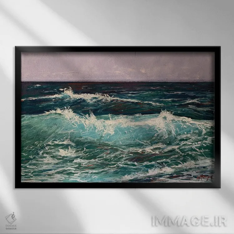 تابلو موج شکسته اثر اندرو مودی - نمای قابدار مشکی