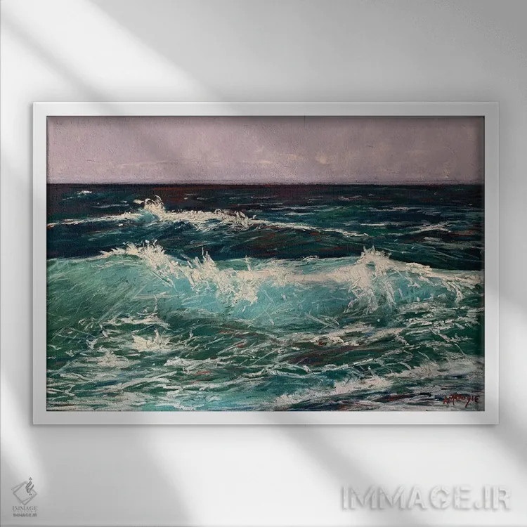 تابلو موج شکسته اثر اندرو مودی - نمای قابدار سفید