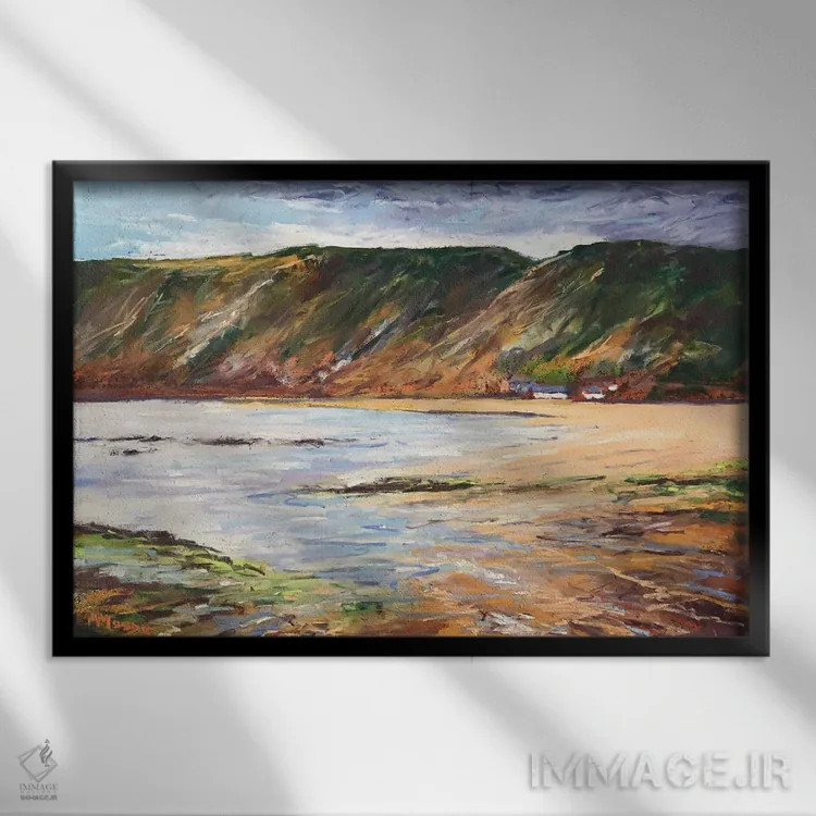 تابلو آسمان صافشونده بر فراز آب آرام اثر اندرو مودی - نمای قابدار مشکی