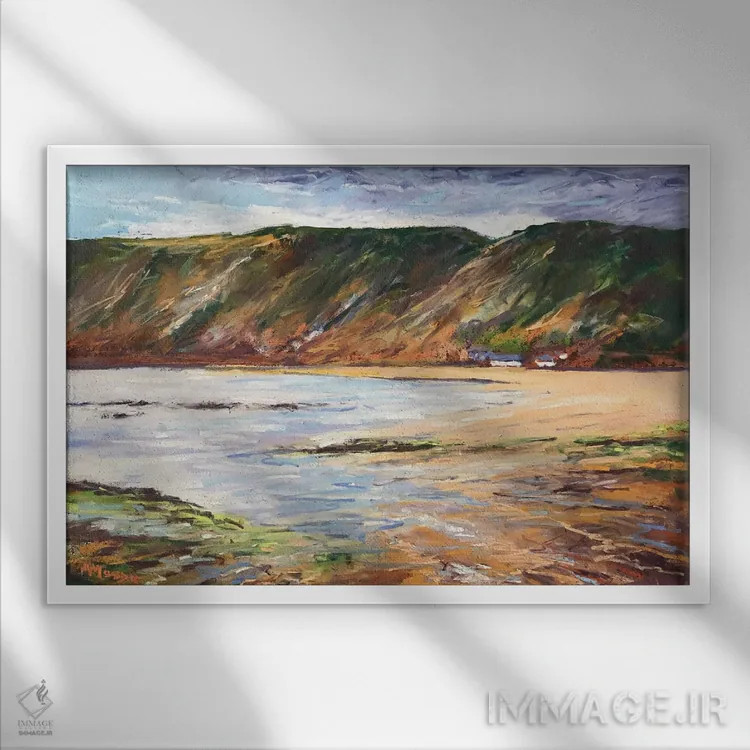 تابلو آسمان صافشونده بر فراز آب آرام اثر اندرو مودی - نمای قابدار سفید