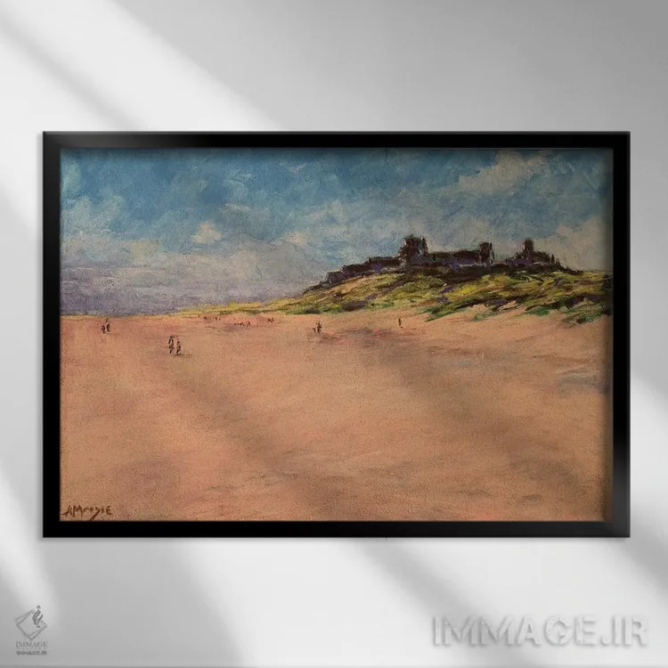 تابلو پیادهروی در ساحل، بامبورو (نام مکان) اثر اندرو مودی - نمای قابدار مشکی