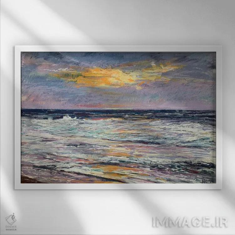 تابلو دریای درخشان اثر اندرو مودی - نمای قابدار سفید