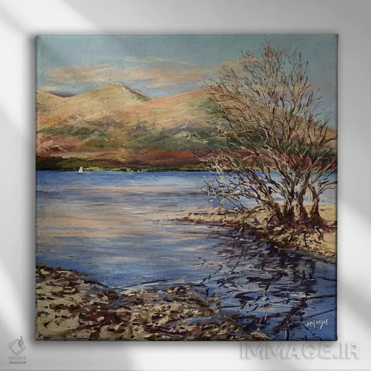 تابلو لوخ لاموند و بن داب (نامهای جغرافیایی اسکاتلند) اثر اندرو مودی - نمای روبهرو روی دیوار