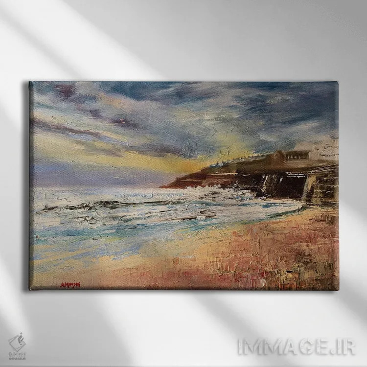 تابلو امواج صبحگاهی، خلیج ویتلی اثر اندرو مودی - نمای روبهرو روی دیوار