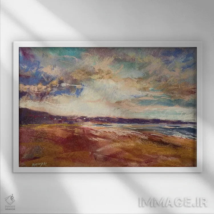 تابلو ساحل قرمز اثر اندرو مودی - نمای قابدار سفید