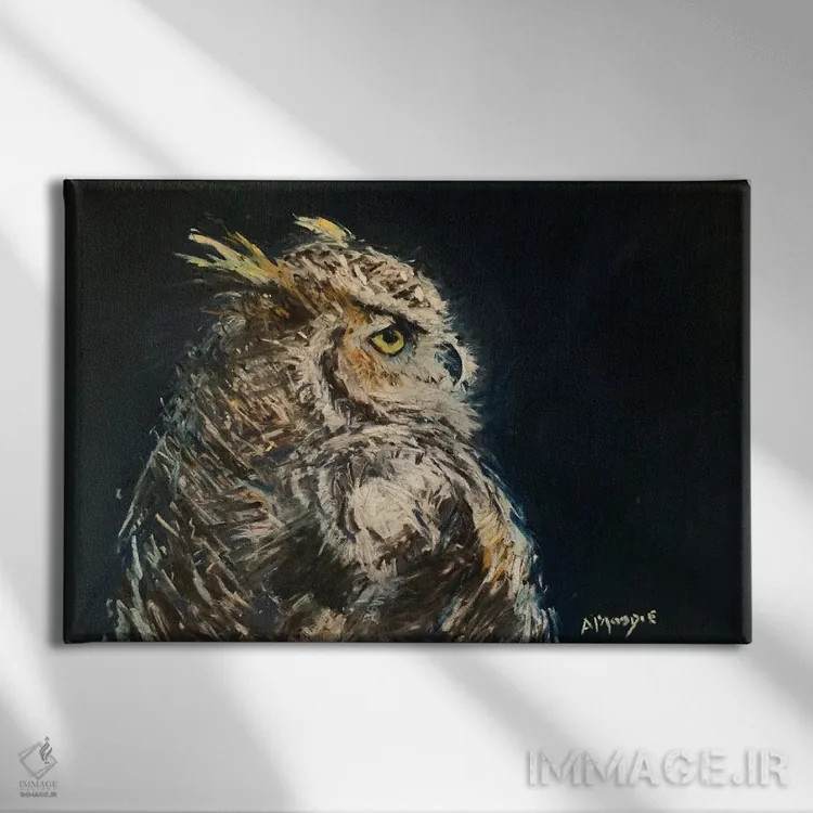 تابلو جغد اثر اندرو مودی - نمای روبهرو روی دیوار