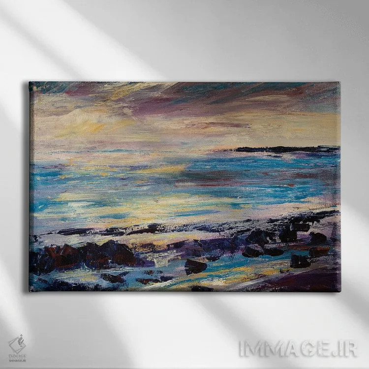 تابلو صخرهها و دریا اثر اندرو مودی - نمای روبهرو روی دیوار