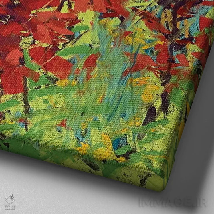 تابلو گل فلکس و علفها اثر اندرو مودی - نمای نزدیک بافت بوم