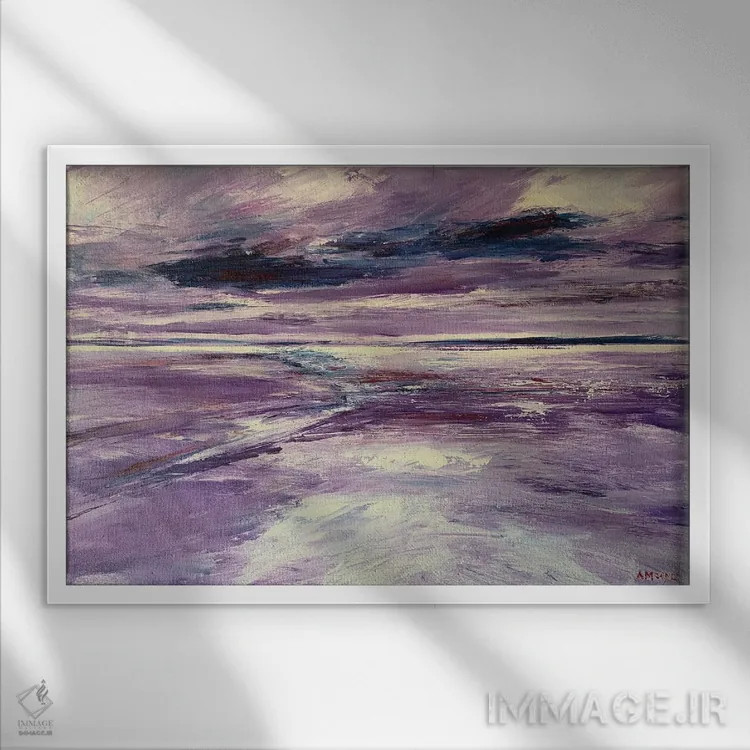 تابلو شنهای روس در بنفش (نام مکان) اثر اندرو مودی - نمای قابدار سفید