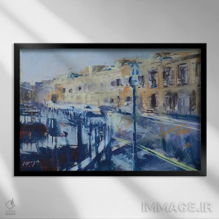 تابلو آفتاب پس از باران، اباوربورگ (شهر اسکاتلند) اثر اندرو مودی - نمای قابدار مشکی