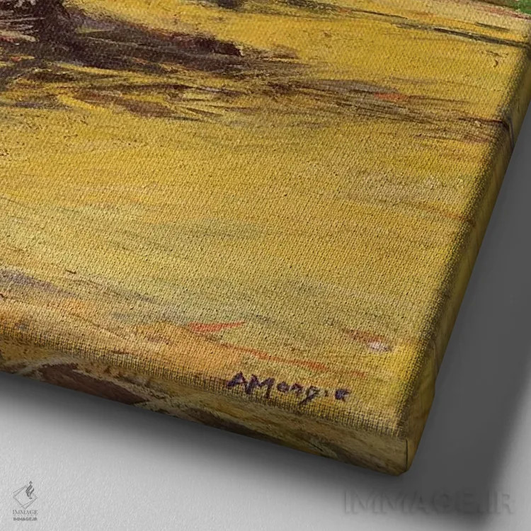 تابلو برگهای پاییزی اثر اندرو مودی - نمای نزدیک بافت بوم