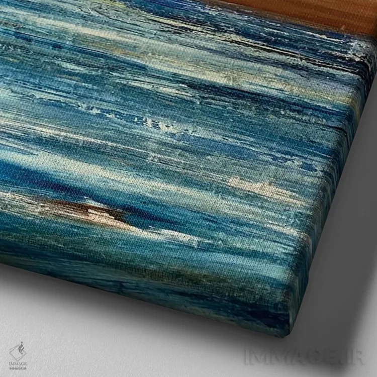 تابلو غروب خورشید بر فراز آرامش اثر اندرو مودی - نمای نزدیک بافت بوم