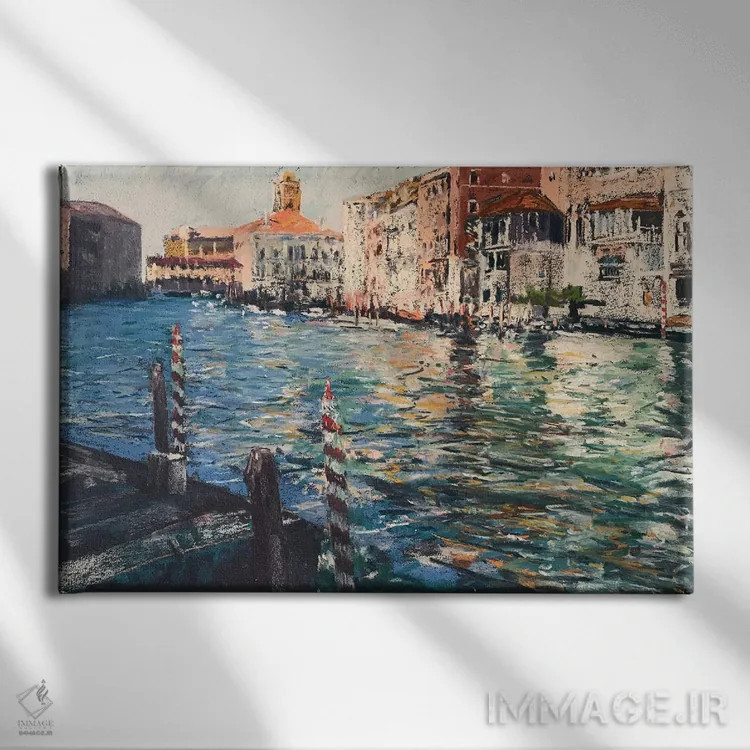 تابلو آبهای ونیزی (ونیز) اثر اندرو مودی - نمای روبهرو روی دیوار