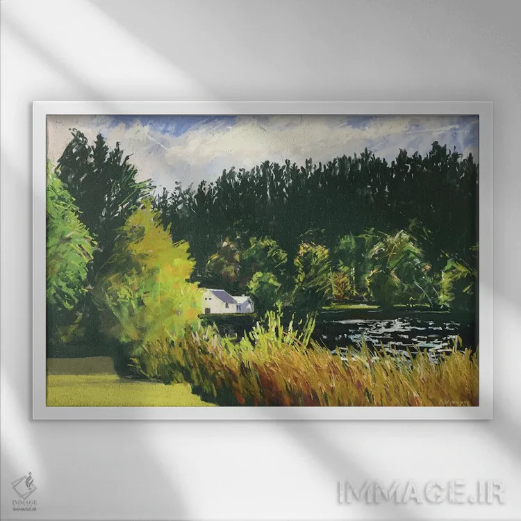 تابلو درخشش دریاچه (loch) اثر اندرو مودی - نمای قابدار سفید