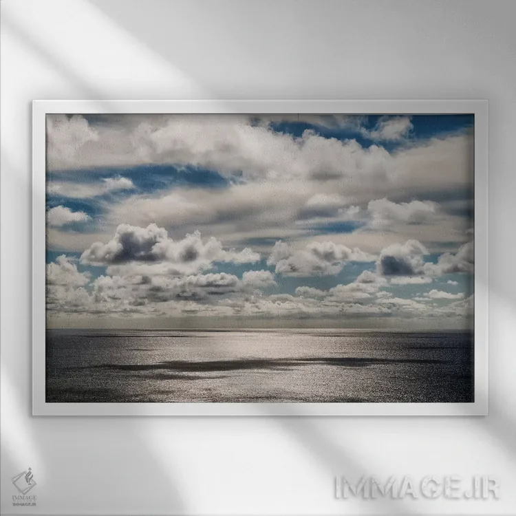 تابلو آمریکا، کالیفرنیا، لاجویا، ابرهای ساحلی بر فراز اقیانوس آرام اثر آن کالینز - نمای قابدار سفید