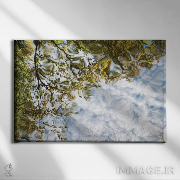 تابلو آمریکا، نیوهمپشایر، کوههای سفید، انعکاس انتزاعی اثر آن کالینز - نمای روبهرو روی دیوار