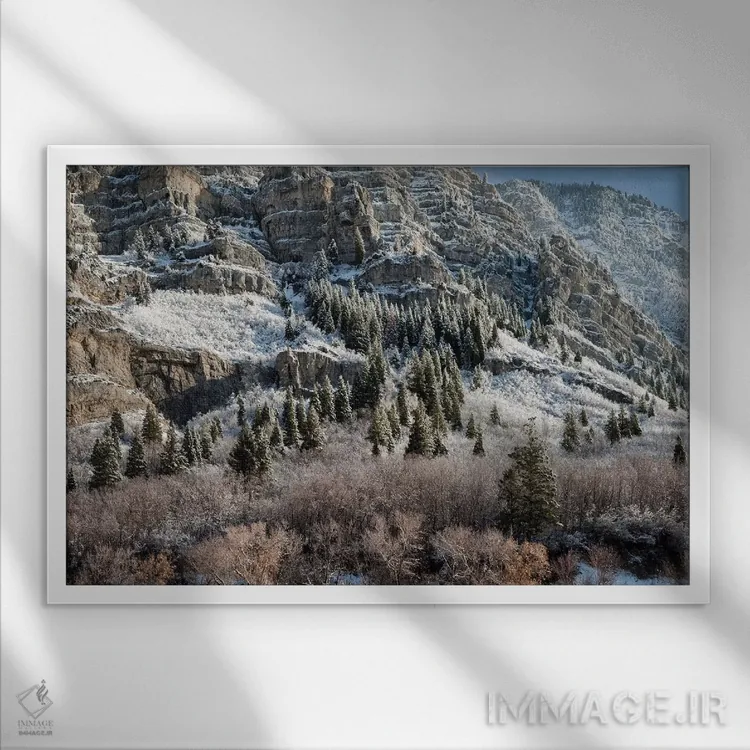 تابلو آمریکا، یوتا، پروو، چشمانداز پانورامای نور عصر در دره پروو اثر آن کالینز - نمای قابدار سفید