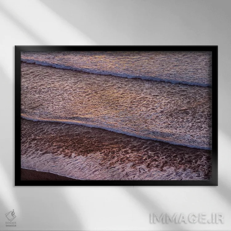 تابلو آمریکا، کالیفرنیا، لاجویا، الگوهای موجی در ساحل بلک اثر آن کالینز - نمای قابدار مشکی