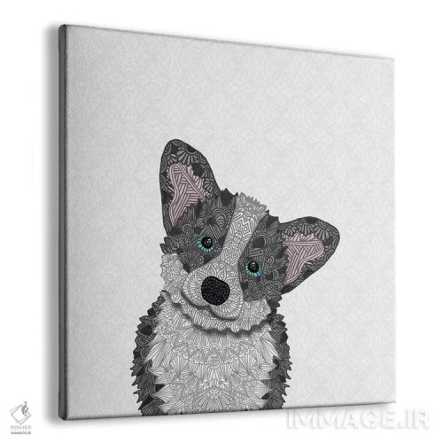 تابلو کورگی آبی (سگ) اثر آنجلیکا پارکر - نمای پرسپکتیو محصول