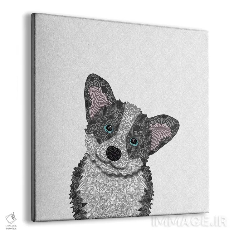 تابلو کورگی آبی (سگ) اثر آنجلیکا پارکر - نمای پرسپکتیو محصول