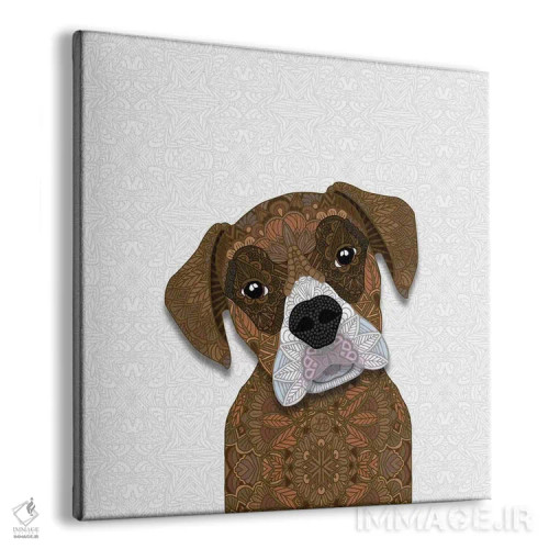 تابلو باکسر قهوهای با پوزه سفید اثر آنجلیکا پارکر - نمای پرسپکتیو محصول