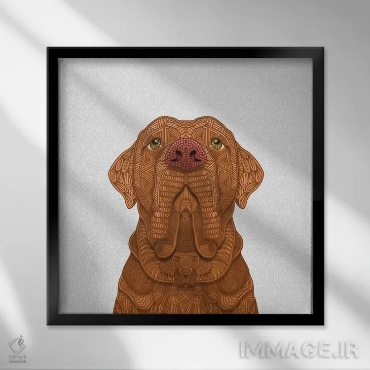تابلو مستیف بوردو (سگ) اثر آنجلیکا پارکر - نمای قابدار مشکی