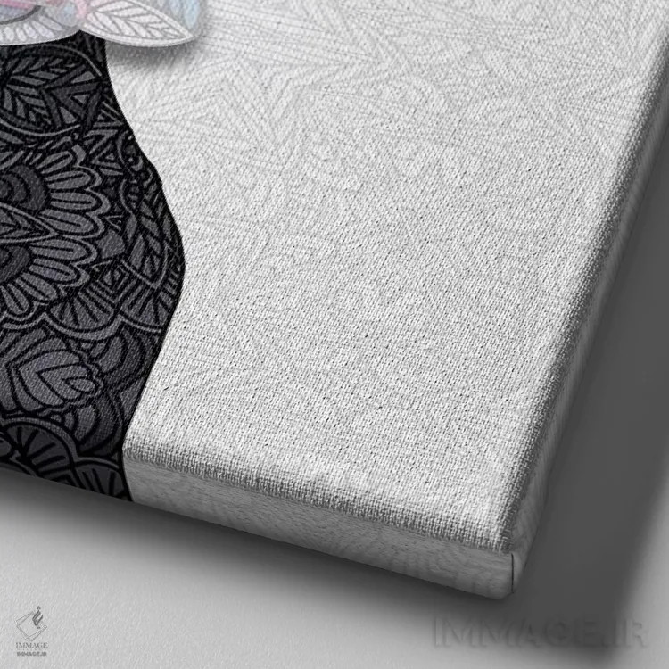 تابلو باکسر سیاه بامزه اثر آنجلیکا پارکر - نمای نزدیک بافت بوم