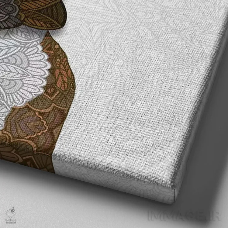 تابلو باکسر راهراه (سگ) اثر آنجلیکا پارکر - نمای نزدیک بافت بوم