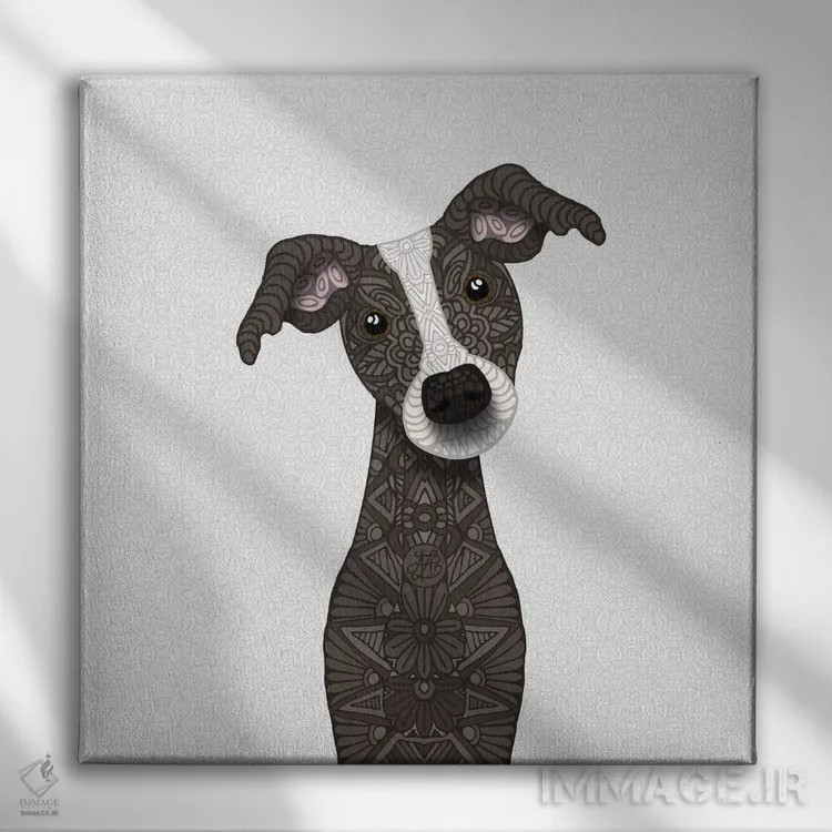 تابلو سگ ایگی راهراه بامزه اثر آنجلیکا پارکر - نمای روبهرو روی دیوار