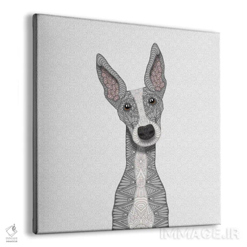 تابلو گریهاند آبی بامزه اثر آنجلیکا پارکر - نمای پرسپکتیو محصول