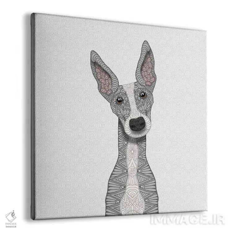 تابلو گریهاند آبی بامزه اثر آنجلیکا پارکر - نمای پرسپکتیو محصول