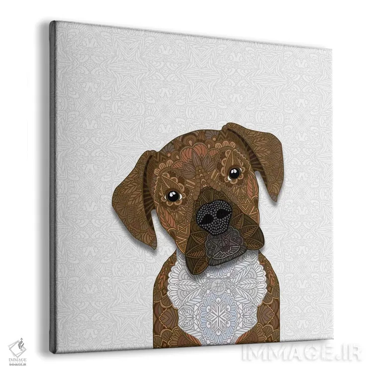 تابلو باکسر نخودی بامزه اثر آنجلیکا پارکر - نمای پرسپکتیو محصول