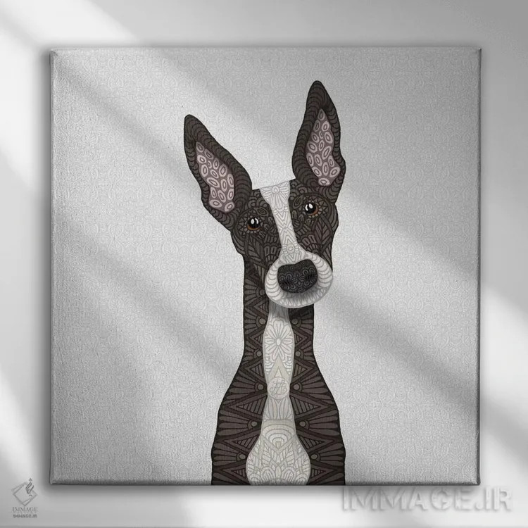 تابلو گریهاند راهراه بامزه اثر آنجلیکا پارکر - نمای روبهرو روی دیوار